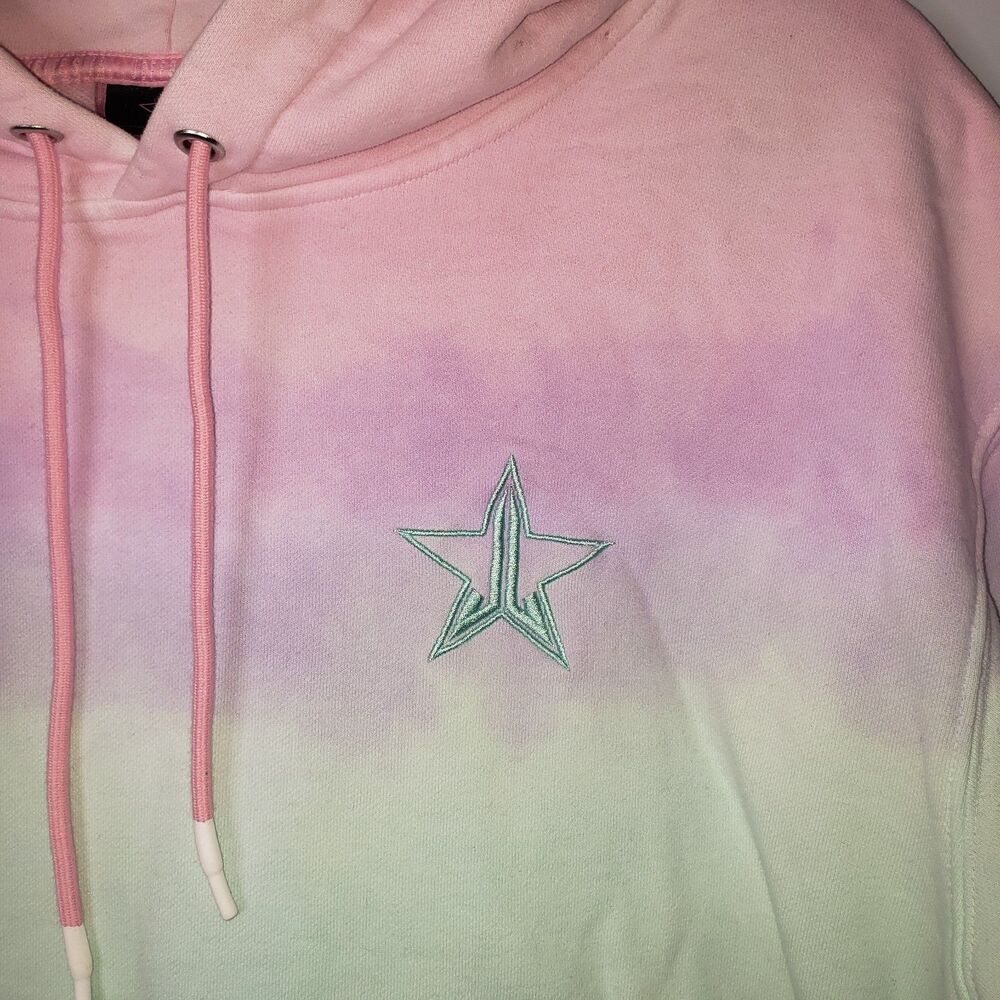 JEFFREE STAR Hoodie Hooded Tie Dye Sweatshirt Pink Blue Womens Plus Size 3X - Picture 3 of 5